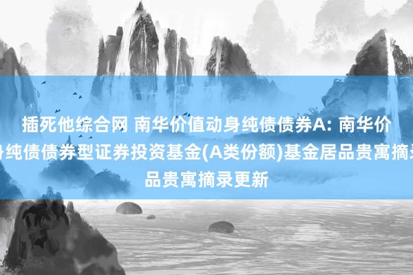 插死他综合网 南华价值动身纯债债券A: 南华价值动身纯债债券型证券投资基金(A类份额)基金居品贵寓摘录更新