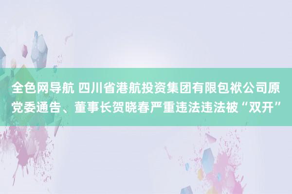 全色网导航 四川省港航投资集团有限包袱公司原党委通告、董事长贺晓春严重违法违法被“双开”