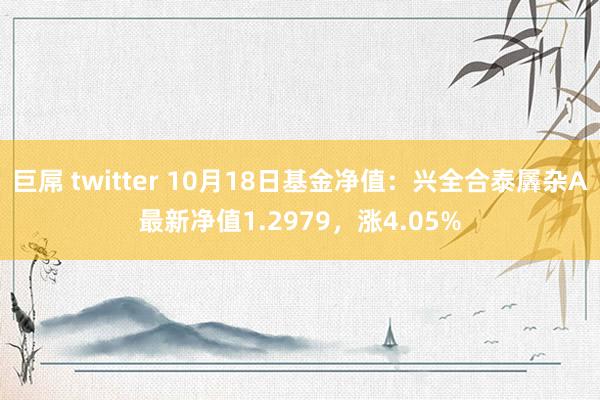 巨屌 twitter 10月18日基金净值：兴全合泰羼杂A最新净值1.2979，涨4.05%