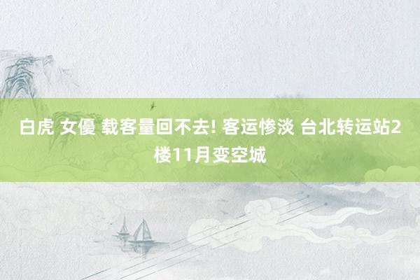 白虎 女優 载客量回不去! 客运惨淡 台北转运站2楼11月变空城
