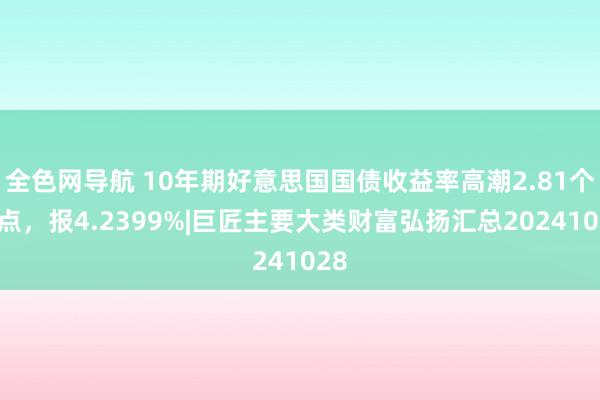全色网导航 10年期好意思国国债收益率高潮2.81个基点，报4.2399%|巨匠主要大类财富弘扬汇总20241028