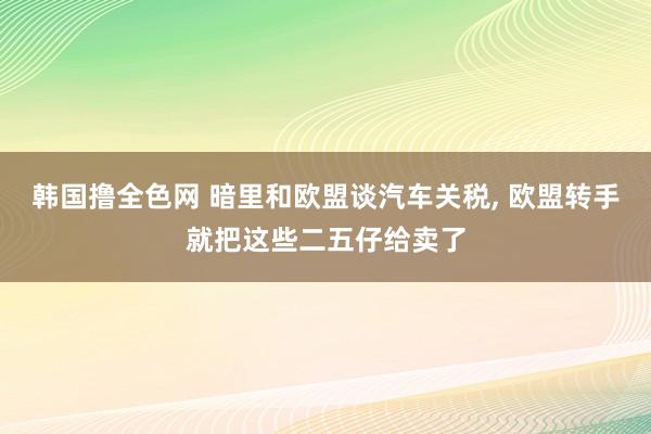 韩国撸全色网 暗里和欧盟谈汽车关税， 欧盟转手就把这些二五仔给卖了