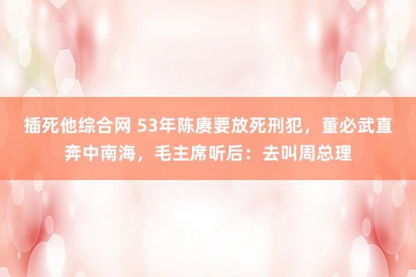 插死他综合网 53年陈赓要放死刑犯，董必武直奔中南海，毛主席听后：去叫周总理