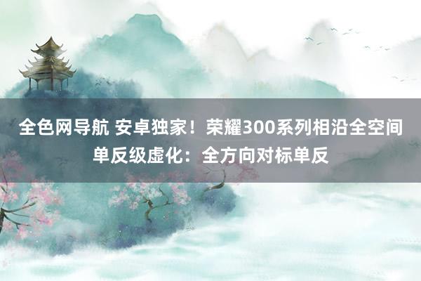 全色网导航 安卓独家！荣耀300系列相沿全空间单反级虚化：全方向对标单反