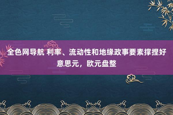 全色网导航 利率、流动性和地缘政事要素撑捏好意思元，欧元盘整