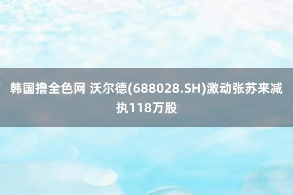 韩国撸全色网 沃尔德(688028.SH)激动张苏来减执118万股