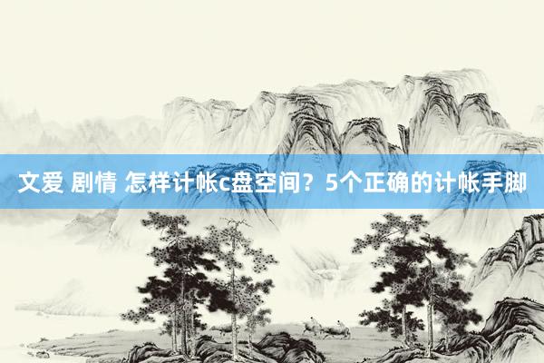 文爱 剧情 怎样计帐c盘空间？5个正确的计帐手脚