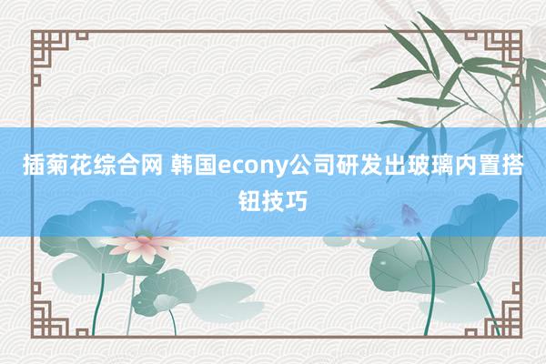 插菊花综合网 韩国econy公司研发出玻璃内置搭钮技巧