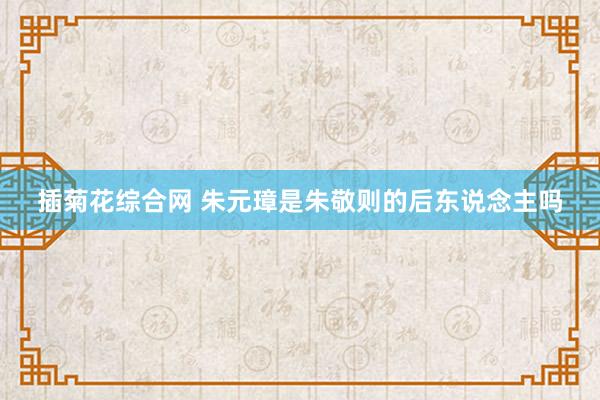 插菊花综合网 朱元璋是朱敬则的后东说念主吗