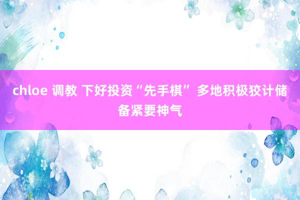chloe 调教 下好投资“先手棋” 多地积极狡计储备紧要神气