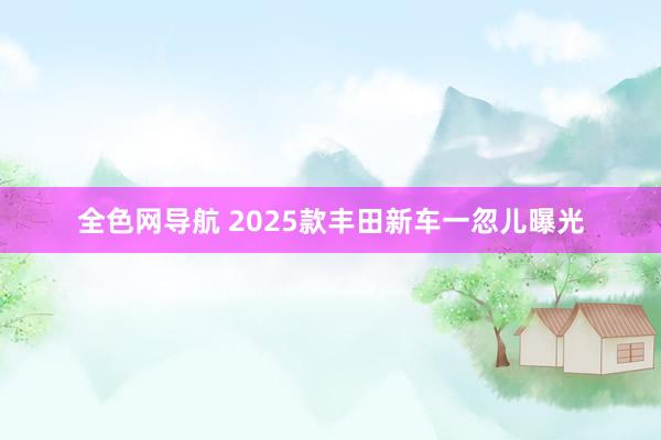 全色网导航 2025款丰田新车一忽儿曝光