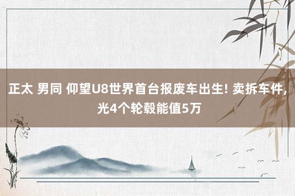 正太 男同 仰望U8世界首台报废车出生! 卖拆车件， 光4个轮毂能值5万