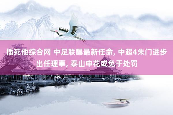 插死他综合网 中足联曝最新任命， 中超4朱门进步出任理事， 泰山申花或免于处罚