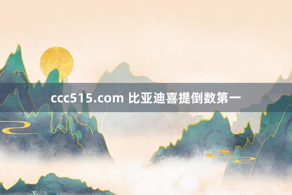 ccc515.com 比亚迪喜提倒数第一