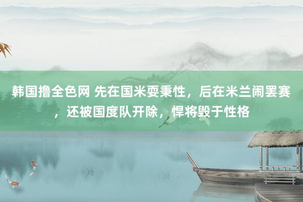 韩国撸全色网 先在国米耍秉性，后在米兰闹罢赛，还被国度队开除，悍将毁于性格