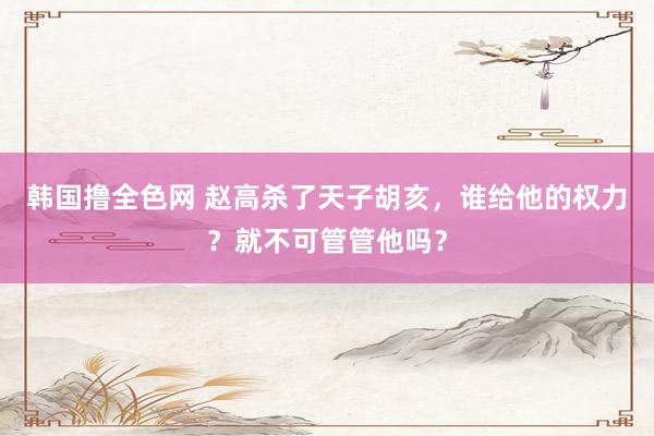 韩国撸全色网 赵高杀了天子胡亥，谁给他的权力？就不可管管他吗？