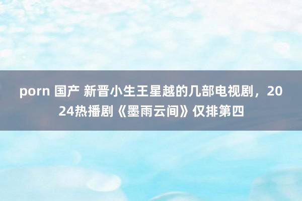 porn 国产 新晋小生王星越的几部电视剧，2024热播剧《墨雨云间》仅排第四