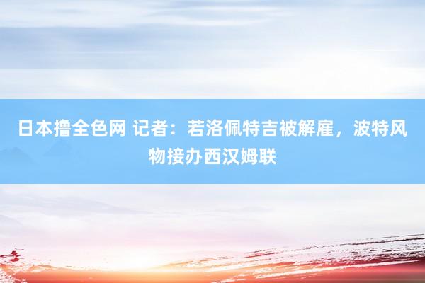 日本撸全色网 记者：若洛佩特吉被解雇，波特风物接办西汉姆联