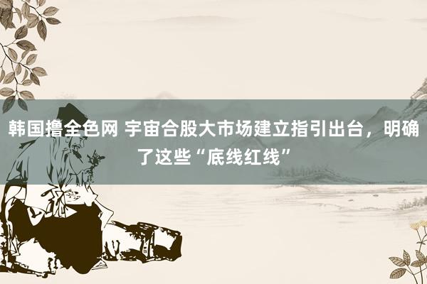 韩国撸全色网 宇宙合股大市场建立指引出台，明确了这些“底线红线”