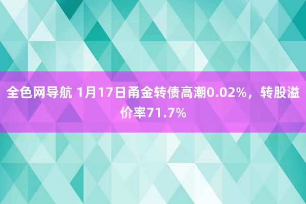 全色网导航 1月17日甬金转债高潮0.02%，转股溢价率71.7%