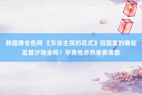 韩国撸全色网 《东谈主民的花式》田国富的确能监督沙瑞金吗？毕竟他亦然省委常委