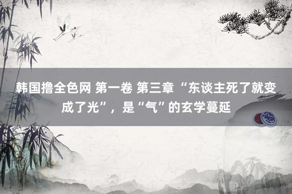 韩国撸全色网 第一卷 第三章 “东谈主死了就变成了光”，是“气”的玄学蔓延